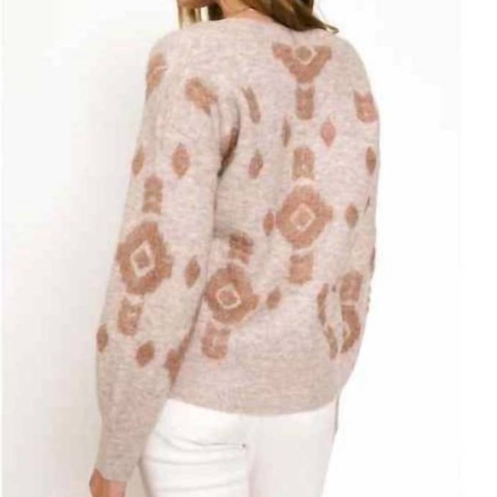 Mystree Soft Knit Sweater in Warm Taupe, Pink - Picture 4 of 10